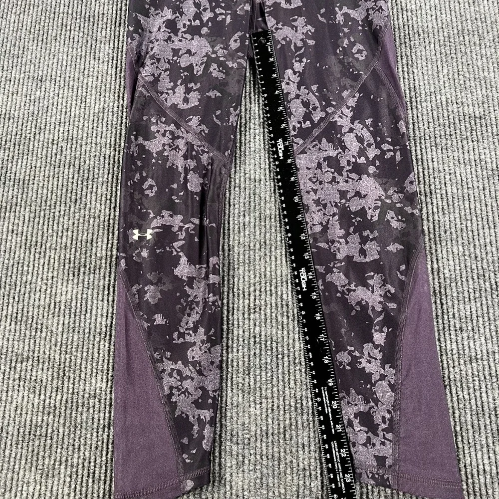 Under Armour Leggings Womens Medium Purple Compression Heat Gear Active Workout